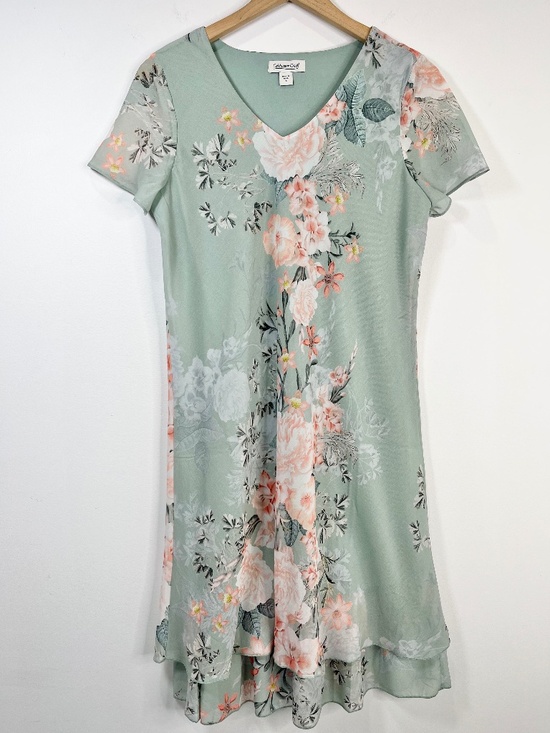 Coldwater Creek Dresses & Skirts - Coldwater Creek Mint Green Floral Short Sleeve Dress